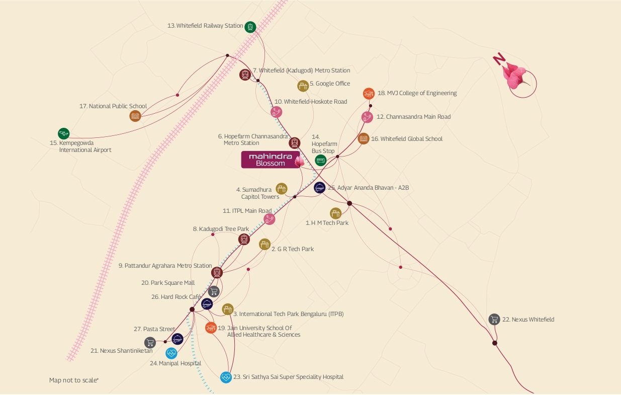 mahindra blossom whitefield location map